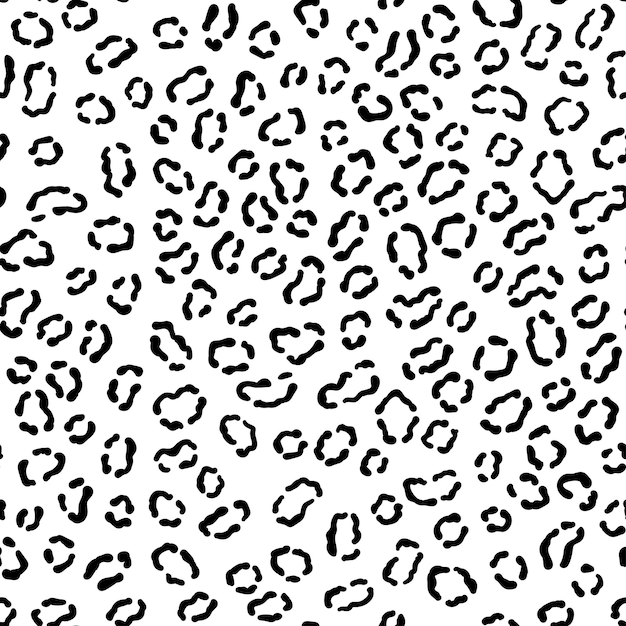 Vector seamless pattern with leopard skin Black and white leopard spots