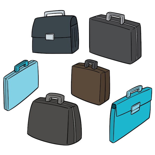 vector set of briefcase