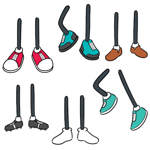 Vector vector set of cartoon leg