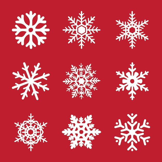 vector set of christmas snowflake elements