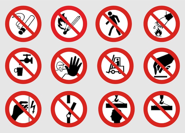 Vector set of forbidding signs