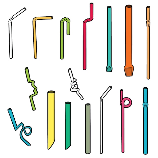 vector set of straw