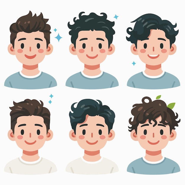 Vector vector set of young people avatars