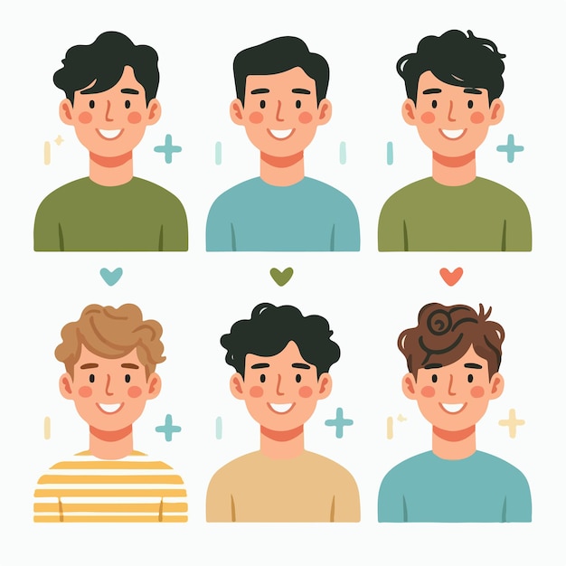 Vector vector set of young people avatars