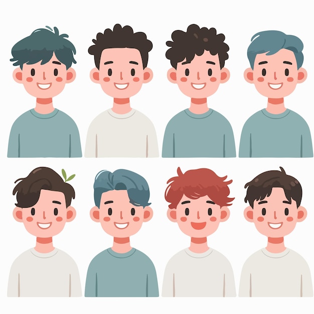 Vector vector set of young people avatars