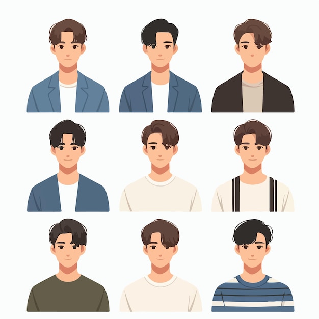 Vector vector set of youth avatars