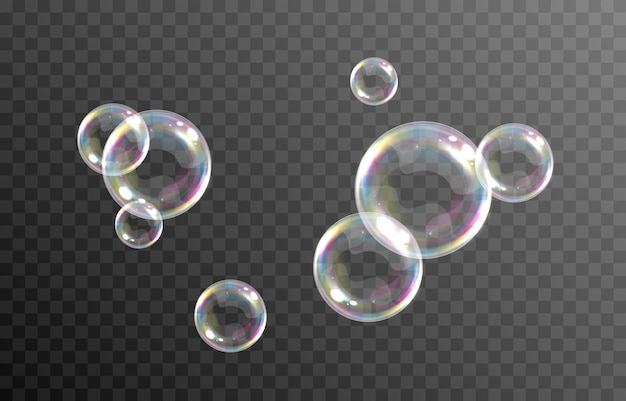 Vector vector soap bubble realistic soap bubble png glare foam bubbles png powder soap detergent