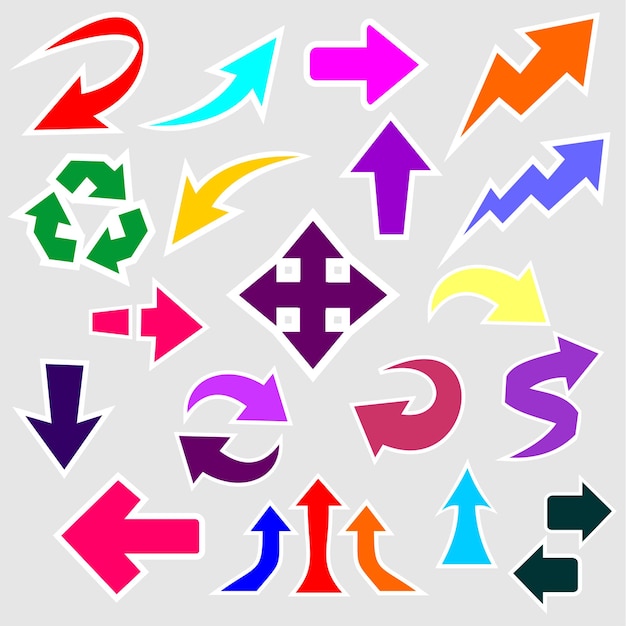 Vector Stock Colourful Arrows Set