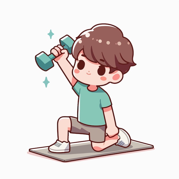 Vector vector of a teenager exercising