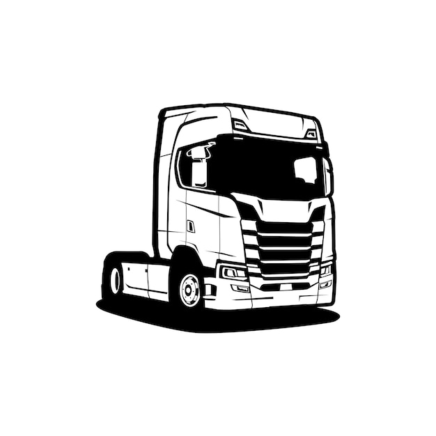 vector trucking semi truck silhouette