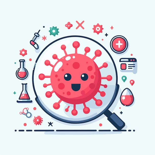 Vector vector virus with a simple flat design style