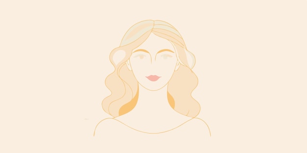 Vector vector woman portrait one line abstract minimalis