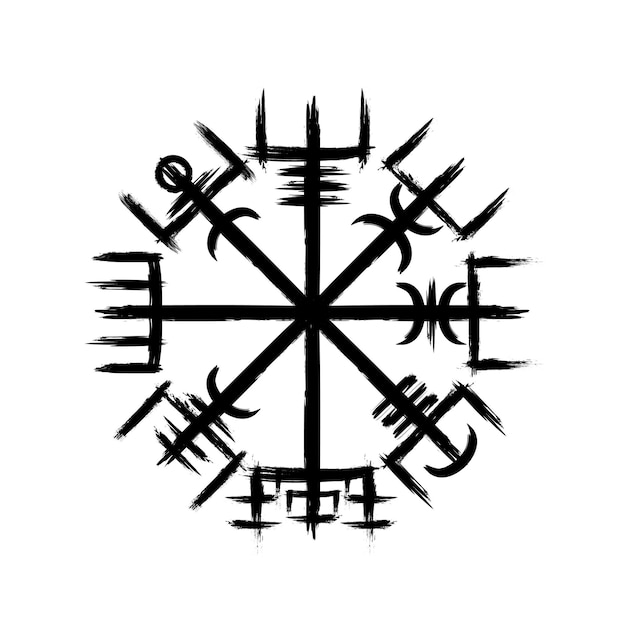 Vegvisir true grunge brushes silhouette