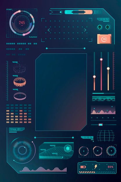 Velocity technology interface template design elements vector