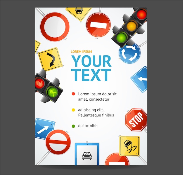 Verkeersbord Flyer Banner Posters Kaart Vector