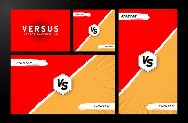 Versus . Red Orange Yellow Color.