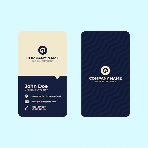 Vertical business card print template. 