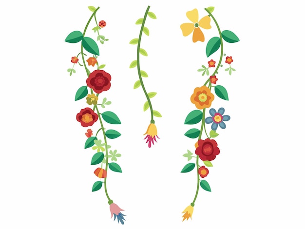 Vertical flower garland vector D