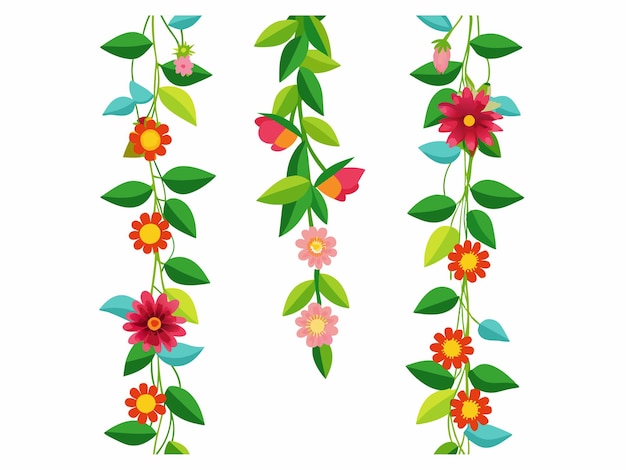 Vertical flower garland vector E