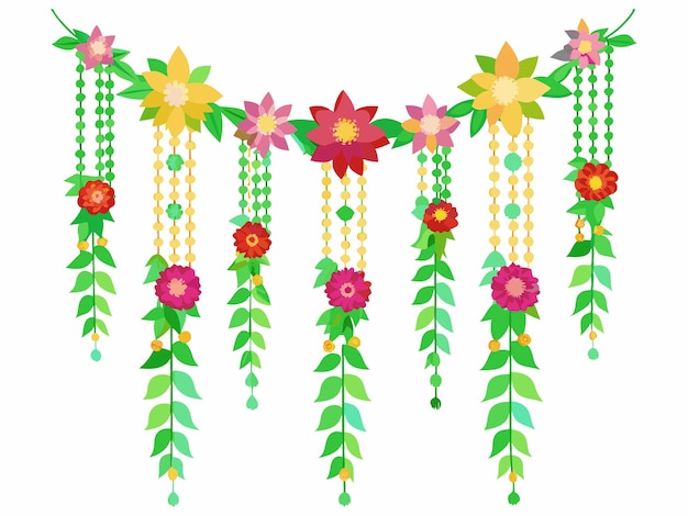 Vertical flower garland vector G