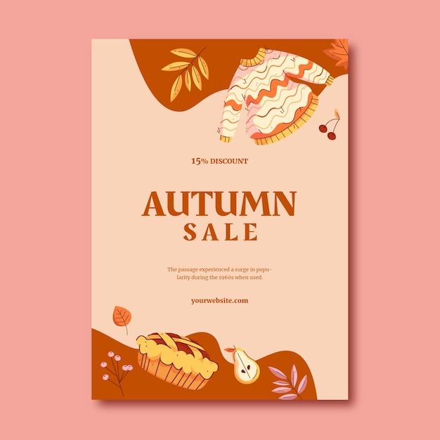 Vector vertical poster template for autumn season celebration