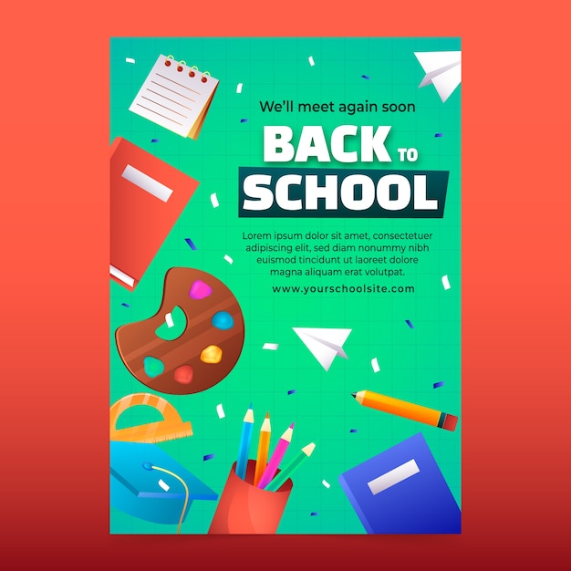 Vector vertical poster template for back to school season