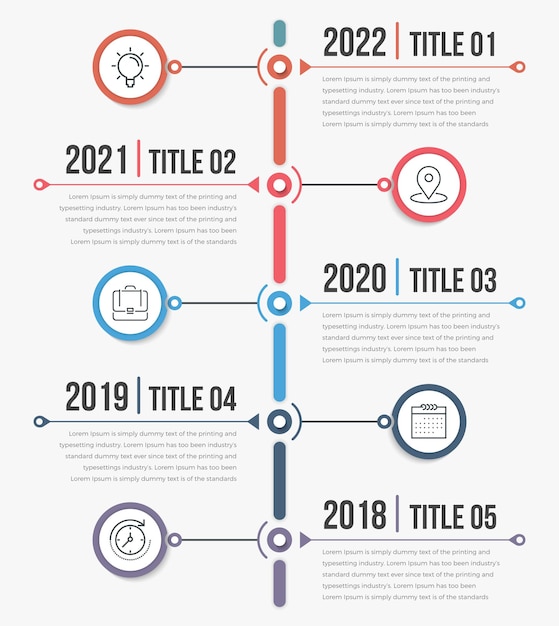 Vector vertical timeline infographics