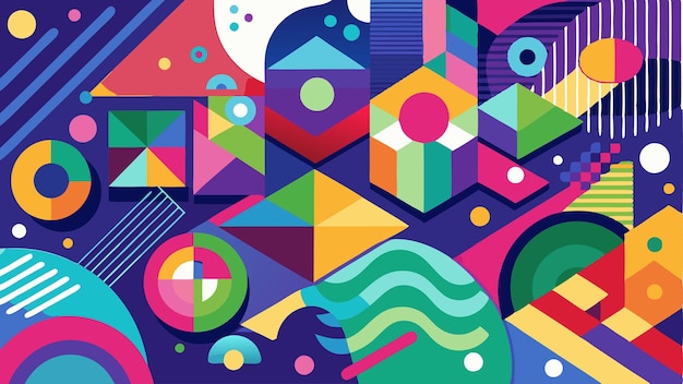 Vector vibrant abstract multicolored geometric shapes background vector art