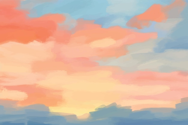 Vector vibrant abstract sunset painting