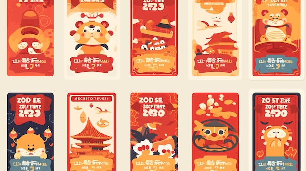 Vector vibrant chinese new year sale poster with happy chinese new year greetings