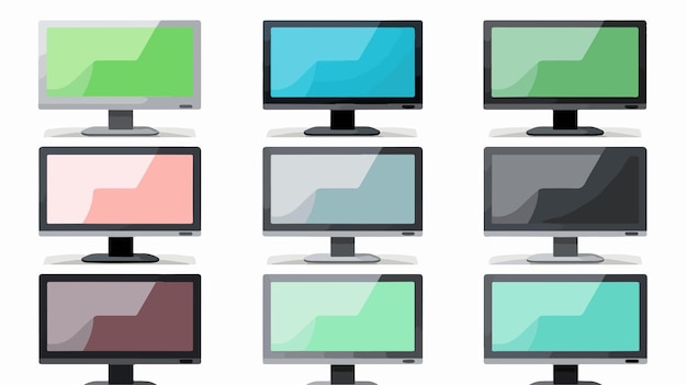 Vector vibrant colored flat monitor vector illustration for professionals