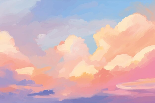 Vector vibrant pastel sky painting