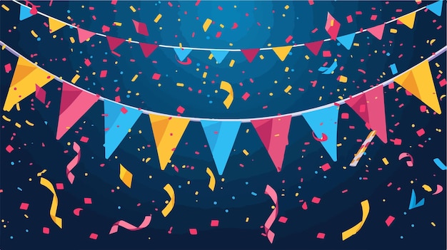 Vector vibrant pennant banner party celebration event design