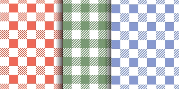 Vector vichy seamless set pastel gingham pattern background for easter wallpaper blanket