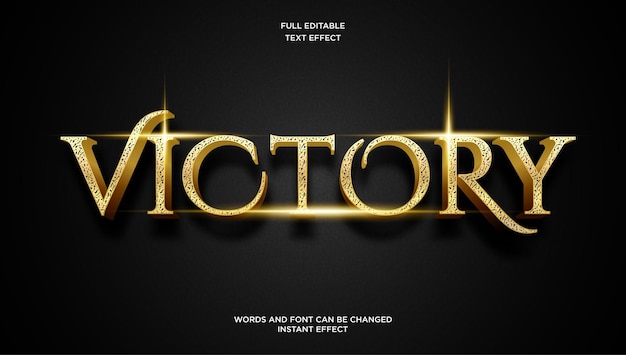 Victory luxury editable text effect modern gradient gold style