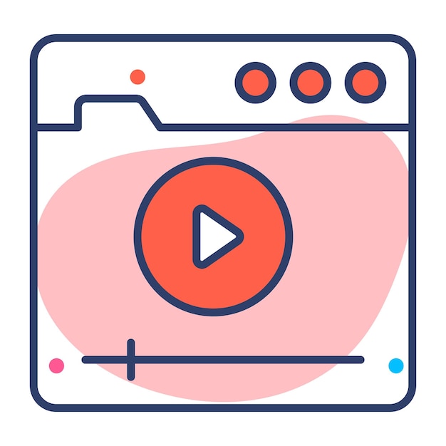 Vector video media player vector design video marketing icon for premium use