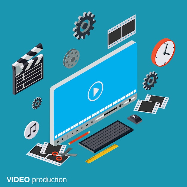 Video production vector concept