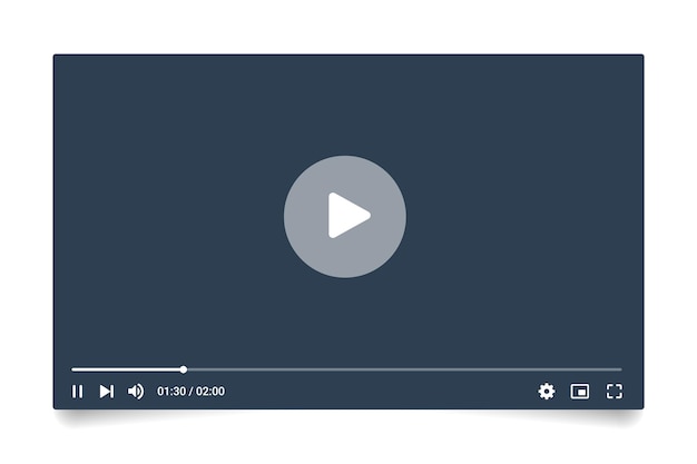Video streaming media player template. Mockup live stream window, player. Online broadcasting.