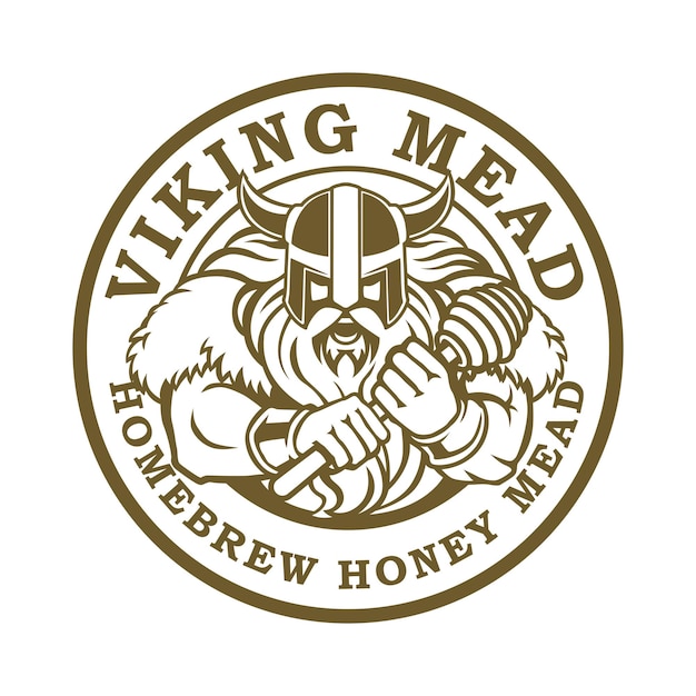 viking mead home brew honey mead logo vector