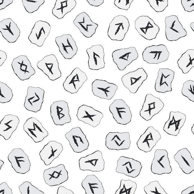 Viking runes grey stones seamless background