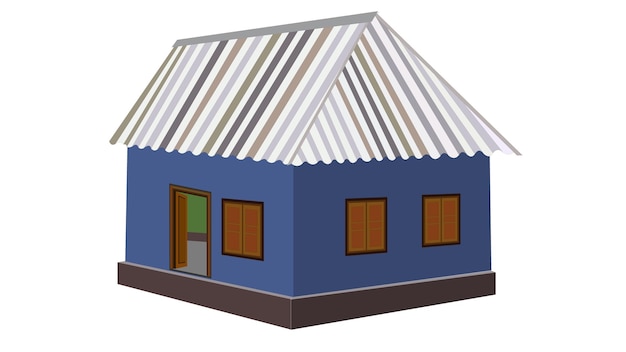 Vector village house design vector illustration asian house isolated clipart