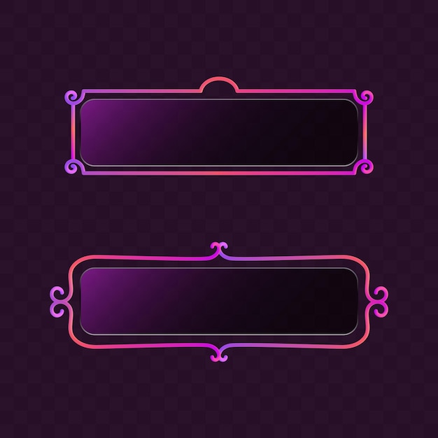 Vintage banner design Neon frame Pink neon design