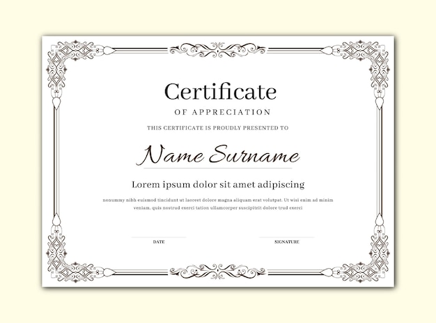 vintage certificate Frame and Border Design free download