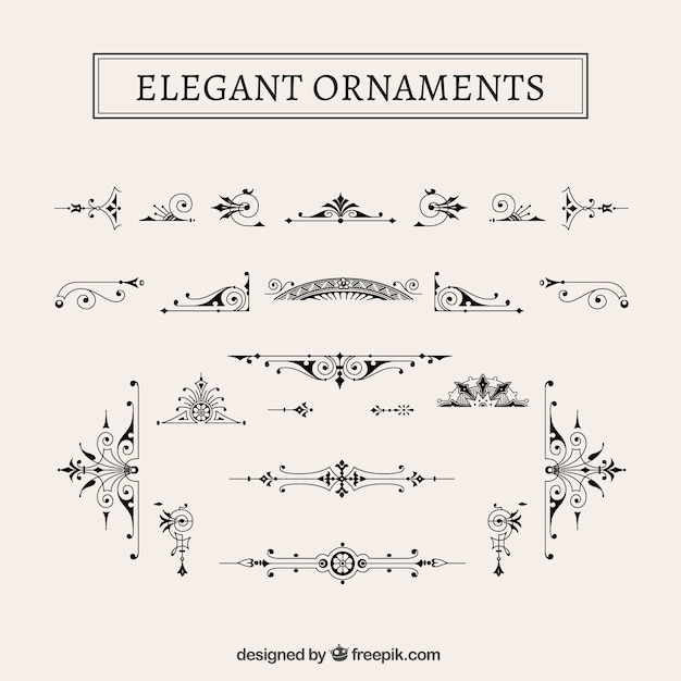 Vintage elegant ornaments pack