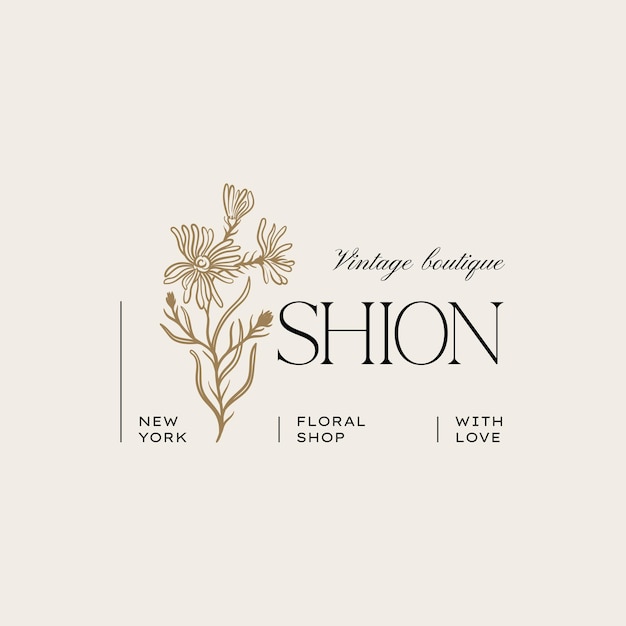 Vintage Flower logo template illustration for branding