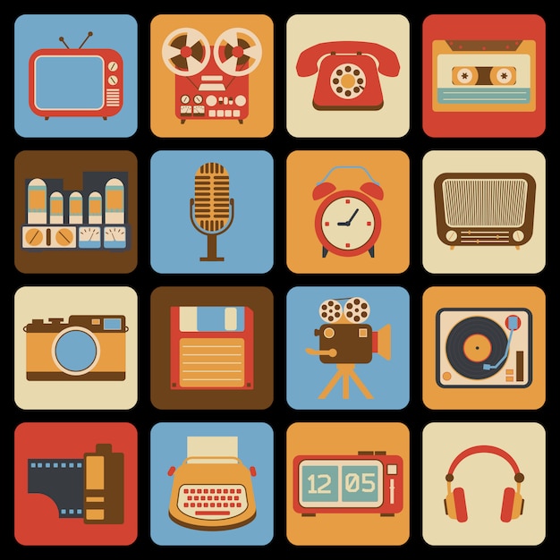 Vintage gadget icons