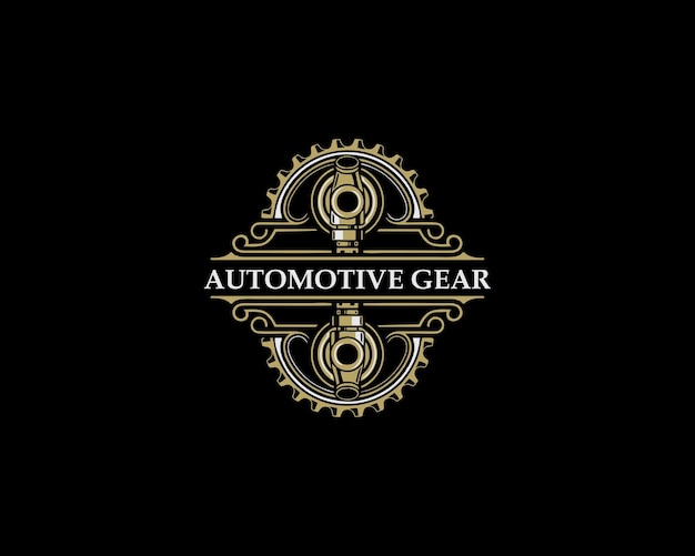 Vector vintage gear automotive logo design