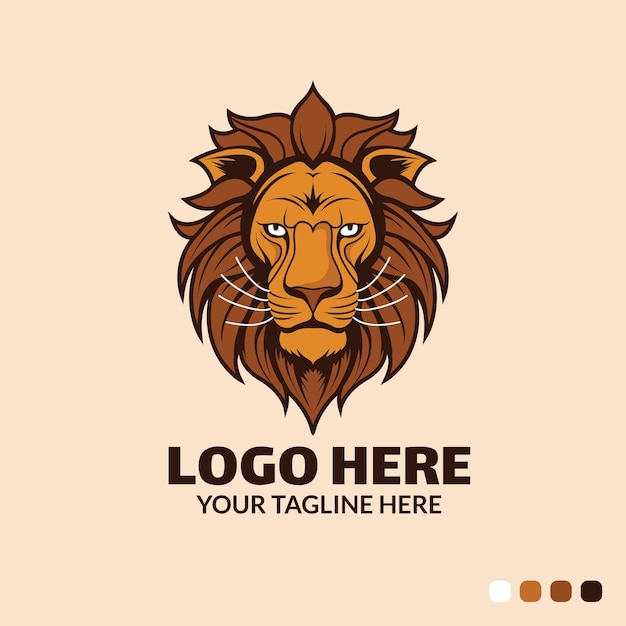 Vintage lion logo detailed illustration Prefect for branding and identity