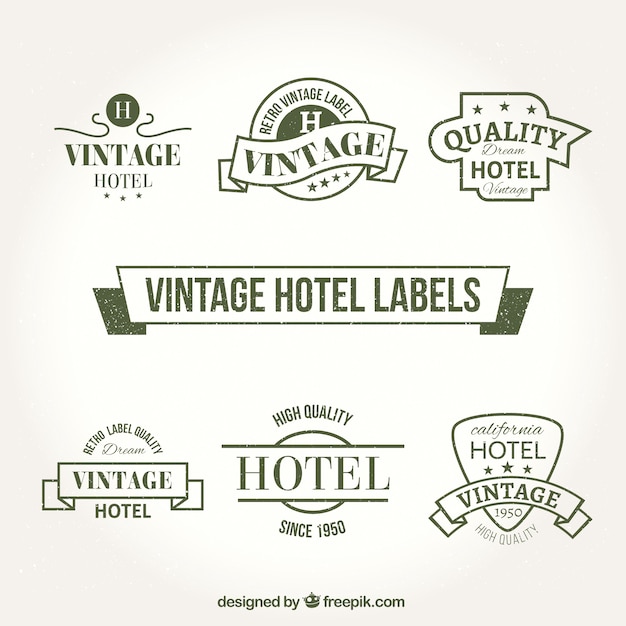 Vintage pack of hotel labels