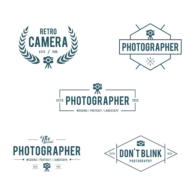 Vintage Photography Badges Labels templates